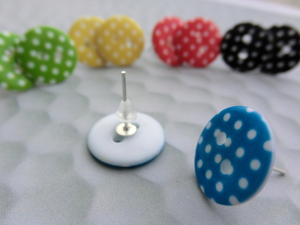 Punkt Knöpfe Ohrstecker Button 60s 60er